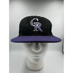 Colorado Rockies New Era 59FIFTY Fitted Hat Men 7 1/8 Black Purple MLB